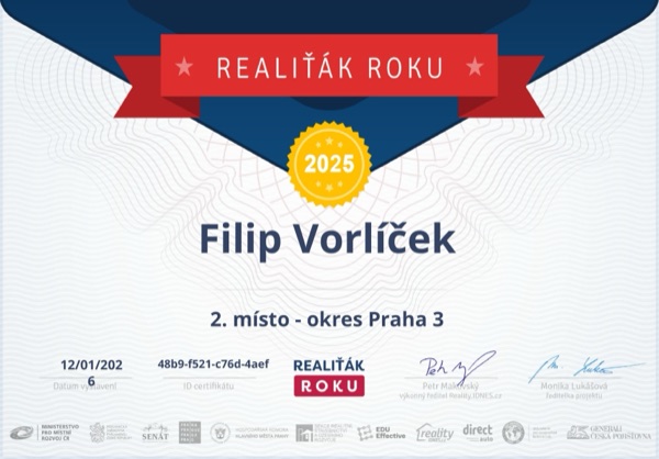 Ocenění Realiťák roku 2025 - 2. místo Praha 3